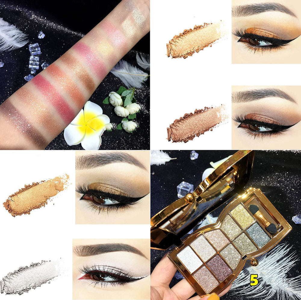 Bernecy paleta para maquillaje de fiesta con purpurina sutil y acabado premium
