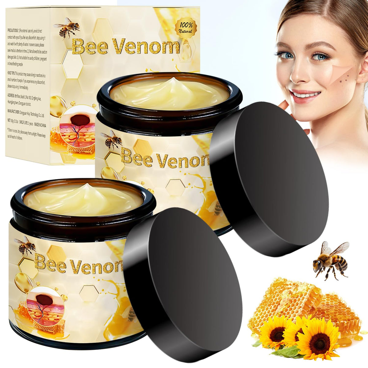 Berthg crema veneno de abeja para tratamiento corporal, uso suave.