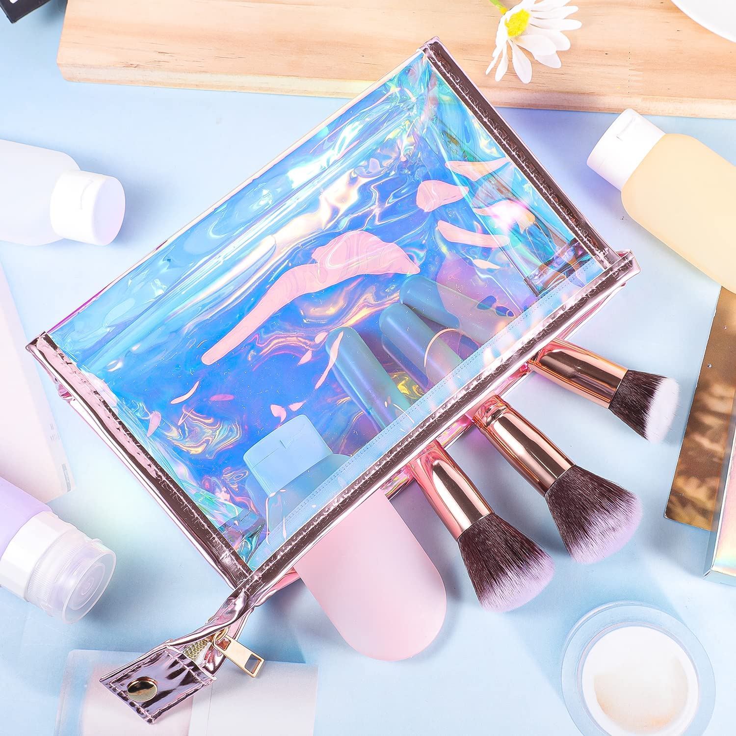 BESARME bolsa maquillaje viaje, ligera y duradera para llevar en bolso.