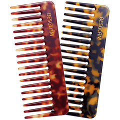 besglam peine dientes anchos para rizos, deslizamiento suave y menos enredos.