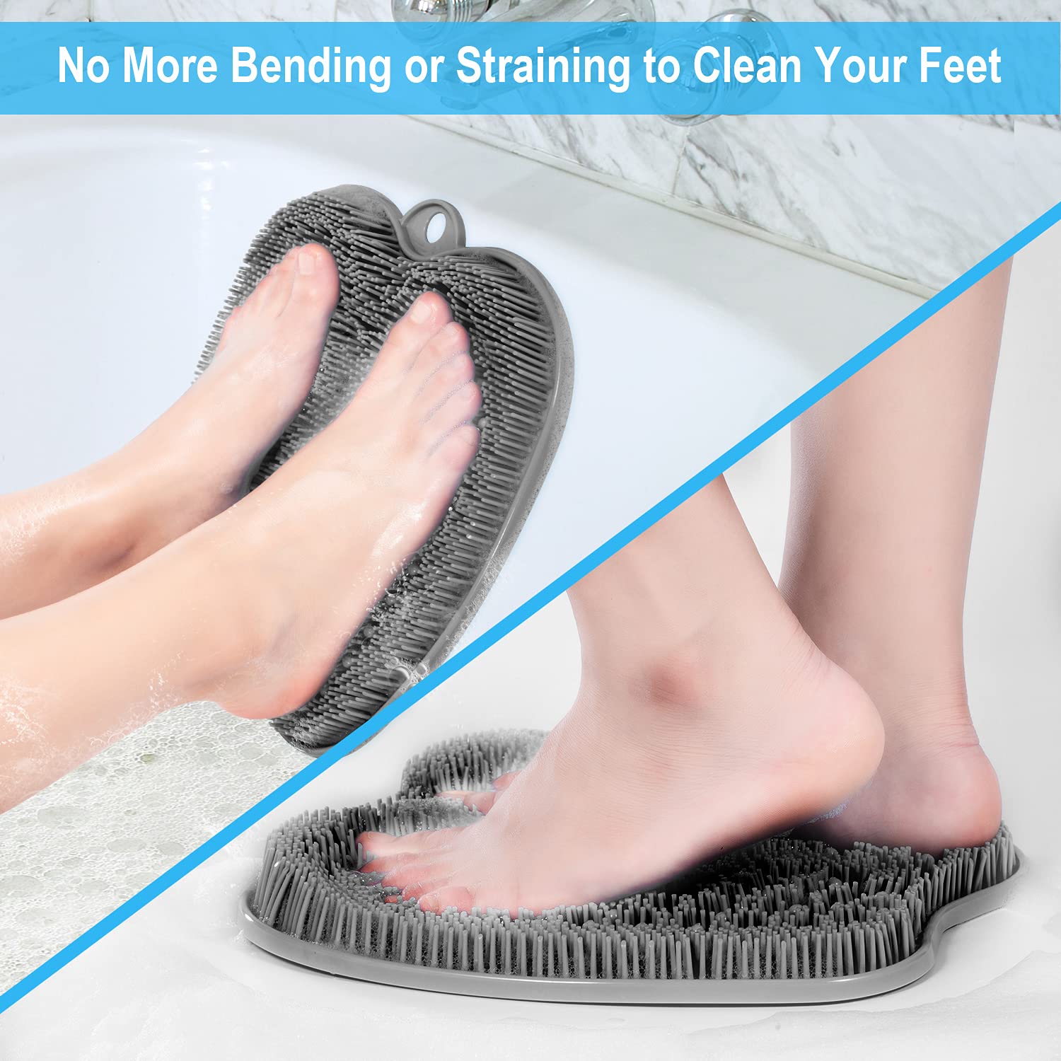BESKAR XL cerdas flexibles facilitan exfoliación entre dedos.