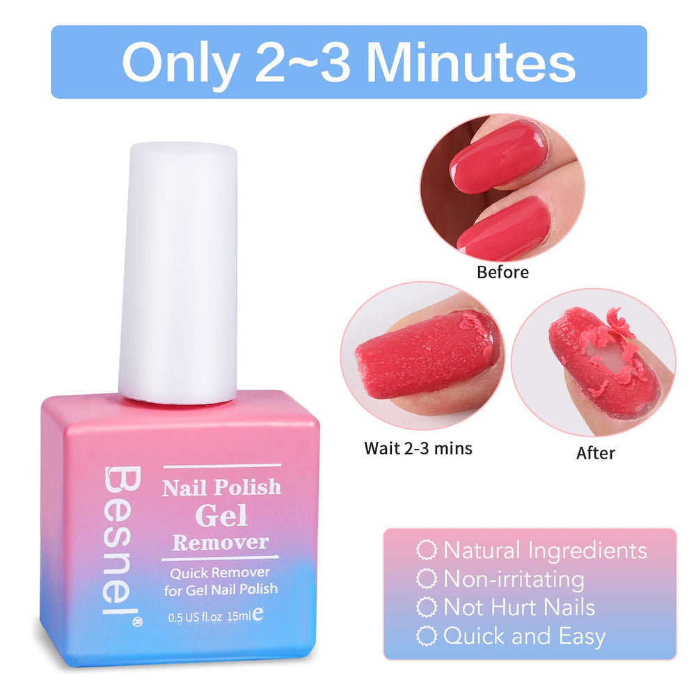 Empuja-corte BESNEL incluido para retirar gel suavemente.