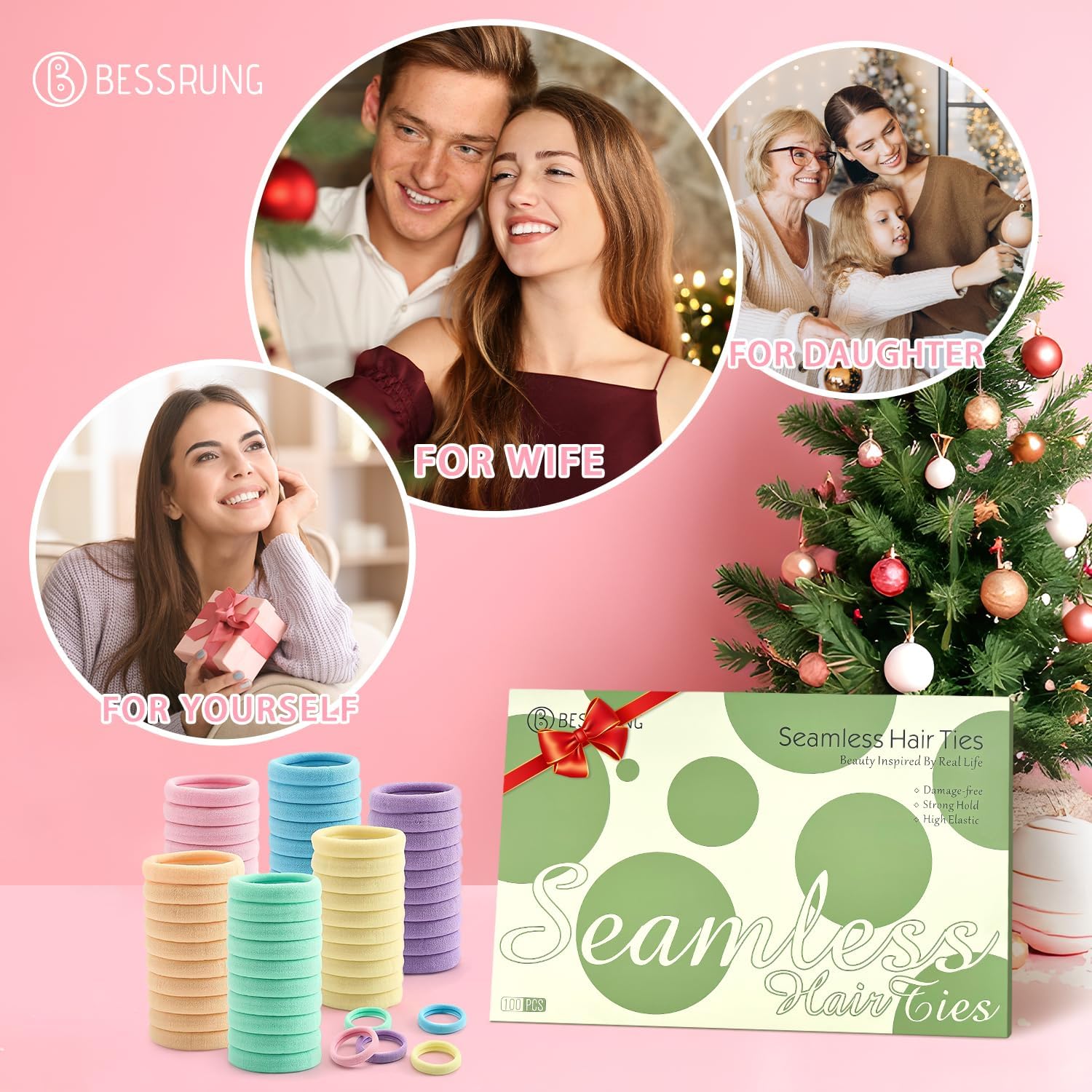 Ligas Bessrung en colores primavera para combinar con cualquier peinado.