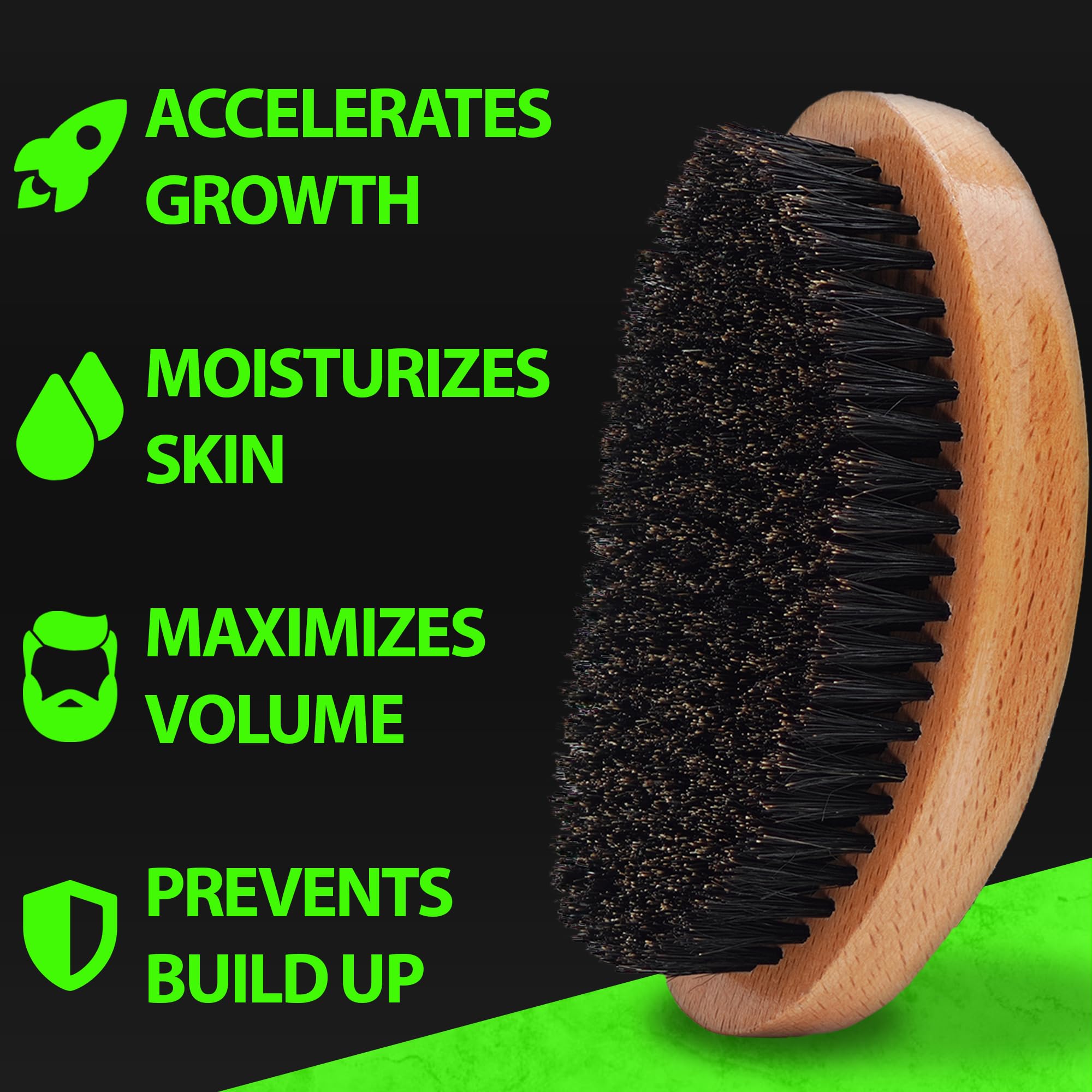 GROW Barba de Best Beard Stuff: cepillo exfoliante para piel limpia y poros abiertos.