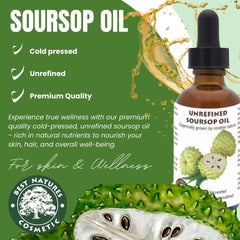 Best Nature's Cosmetics Frasco ámbar del aceite de Guanábana para conservar frescura
