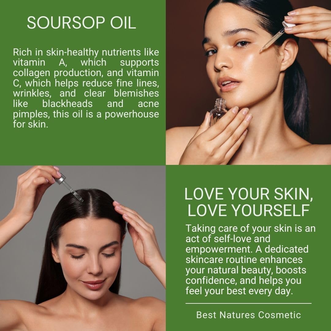 Best Nature's Cosmetics Ingredientes 100 por ciento puros de Guanábana para textura rica