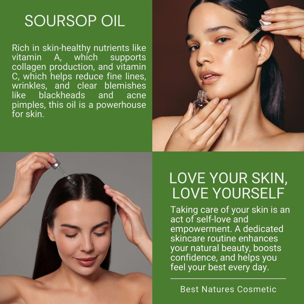 Best Nature's Cosmetics Ingredientes 100 por ciento puros de Guanábana para textura rica