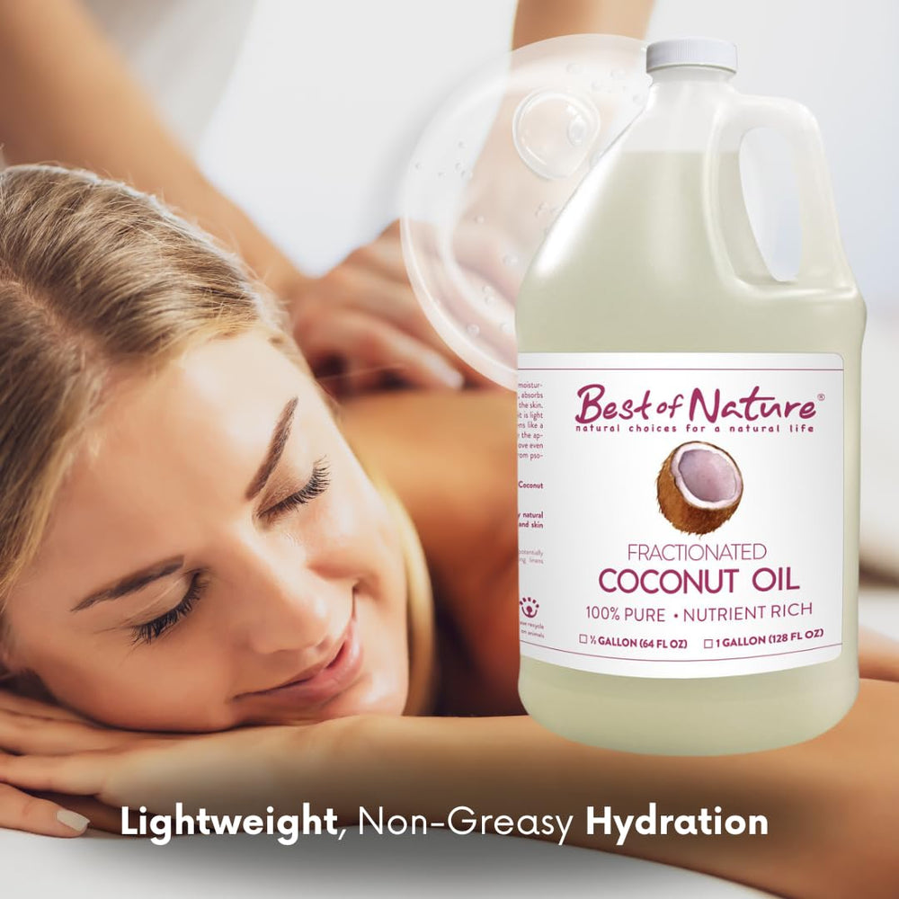 Best of Nature Aceite Coco Fraccionado 64oz: botella clara para aplicación suave