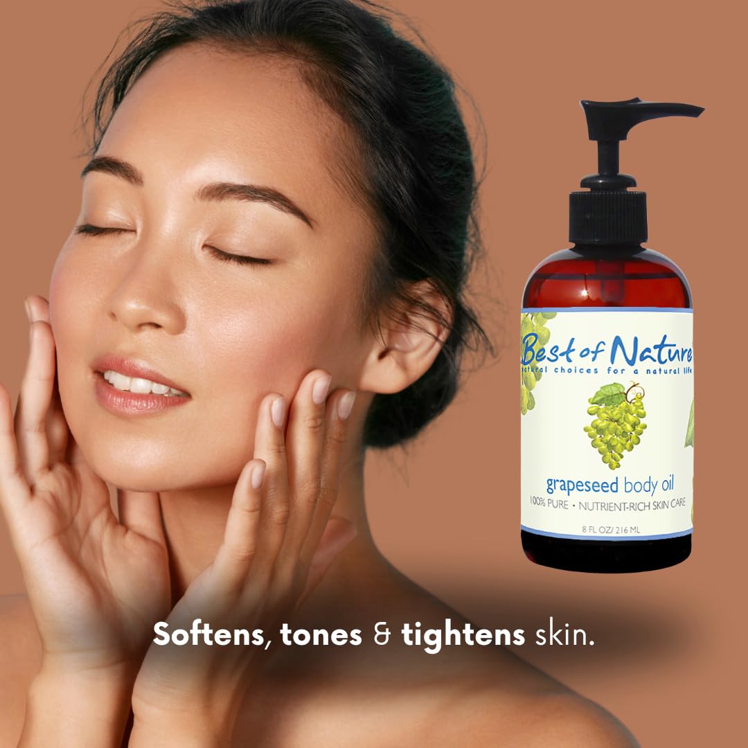 Best of Nature Aceite de semilla de uva, base para serums y mezclar aceites esenciales.