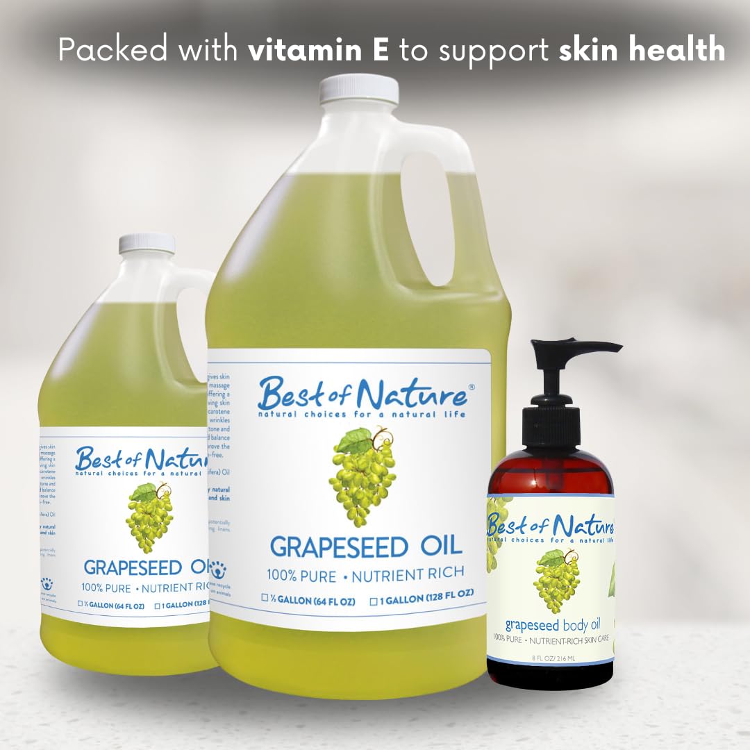 Best of Nature Aceite de semilla de uva, masaje corporal y spa en casa.