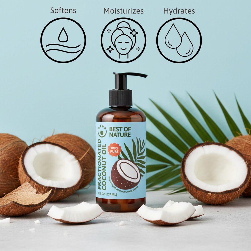 Best of Nature huile coco fractionnee — usage quotidien comme hydratant corporel.