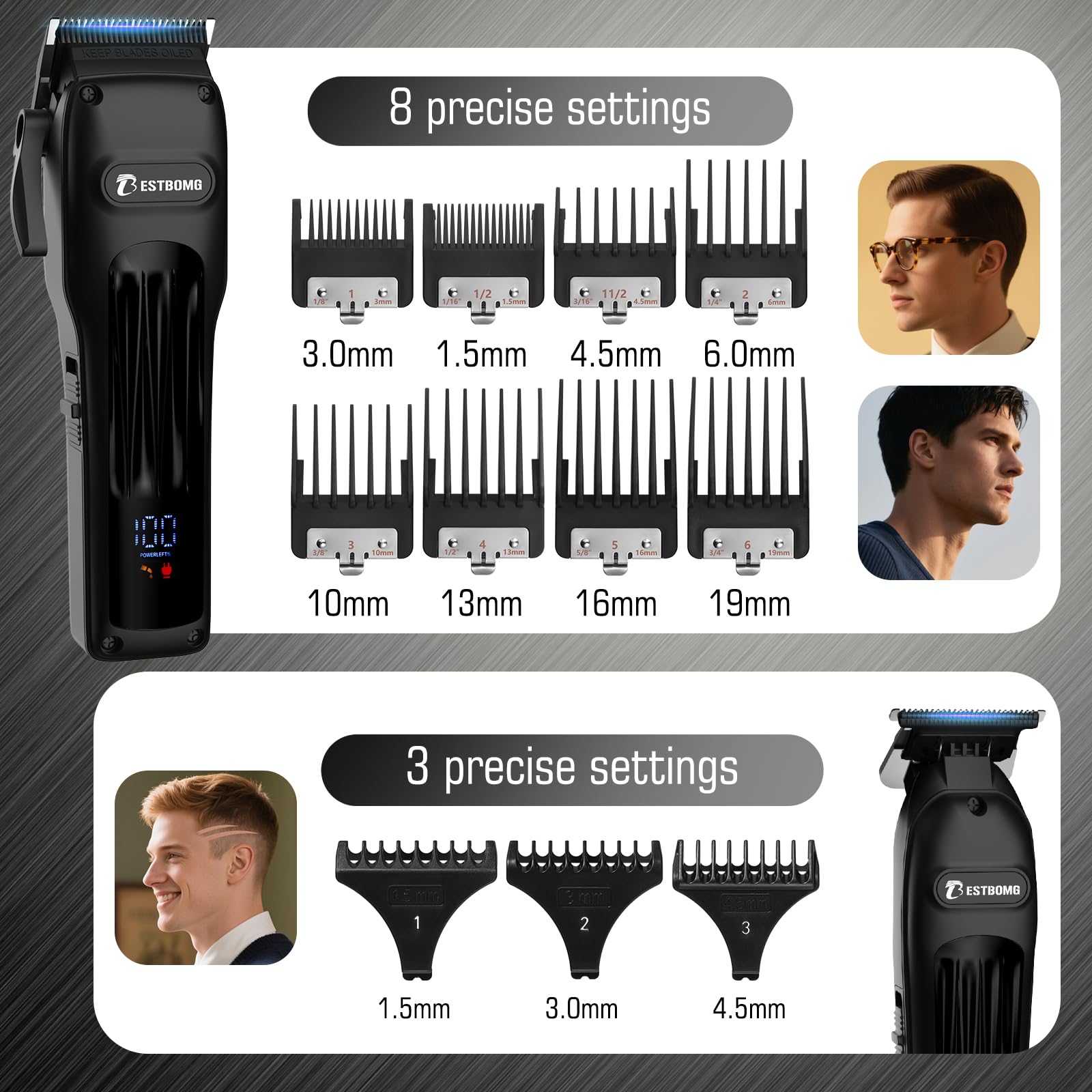 BESTBOMG BS-808A motor potente para todo tipo de cabello.