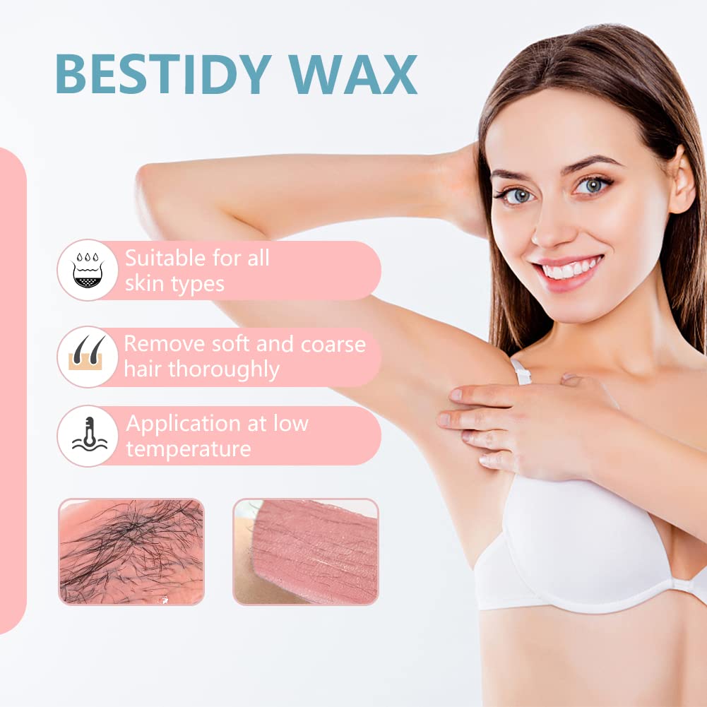 Bestidy perlas de cera dura para depilación corporal, resultados duraderos y la raíz del vello.
