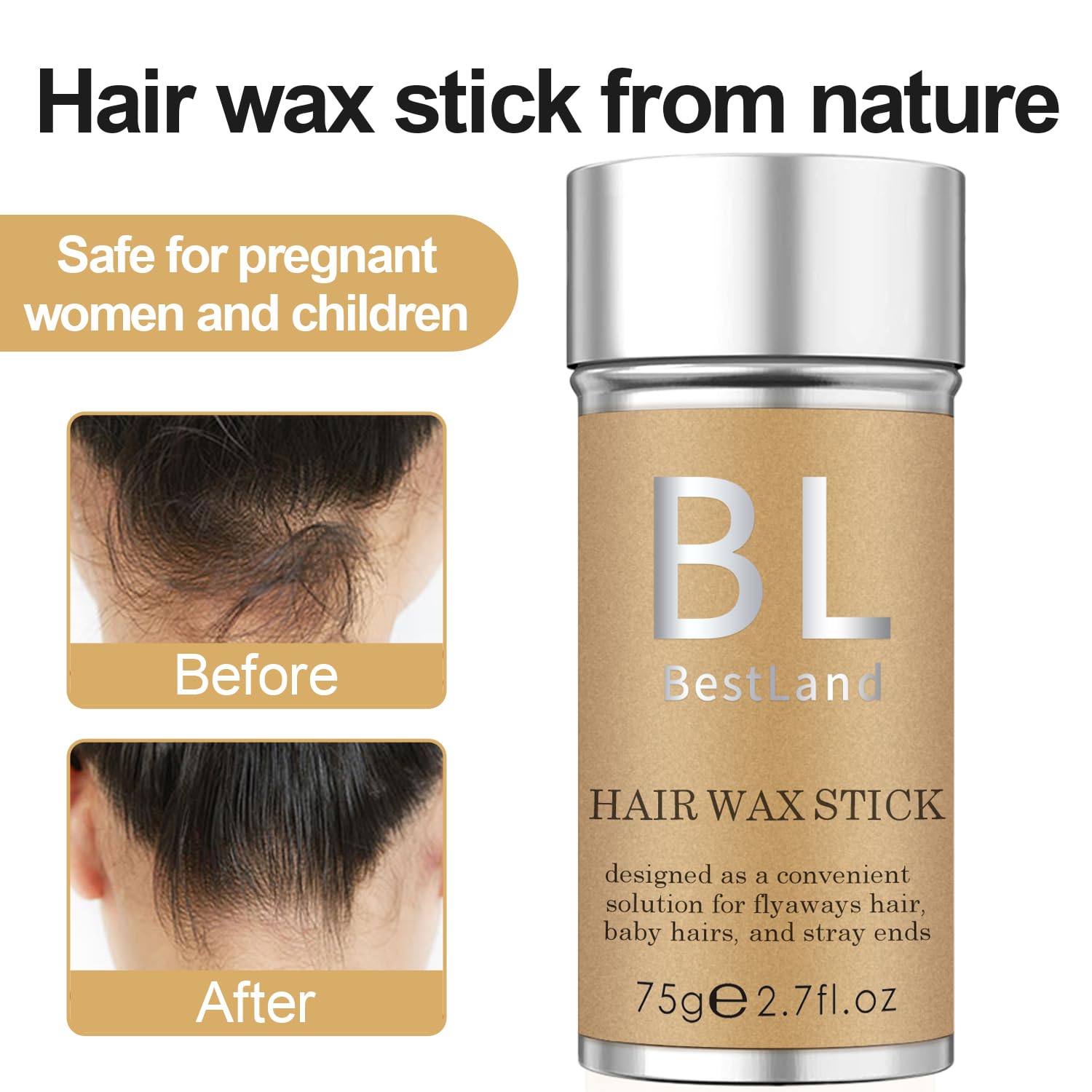 BestLand barra cera, frizz bajo control para cabello suave