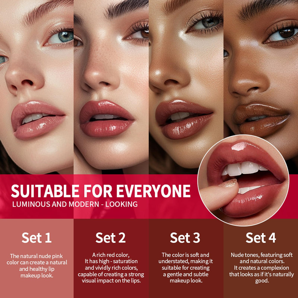 BestLand brillo con colageno hidratante para labios hidratados y con brillo sutil.