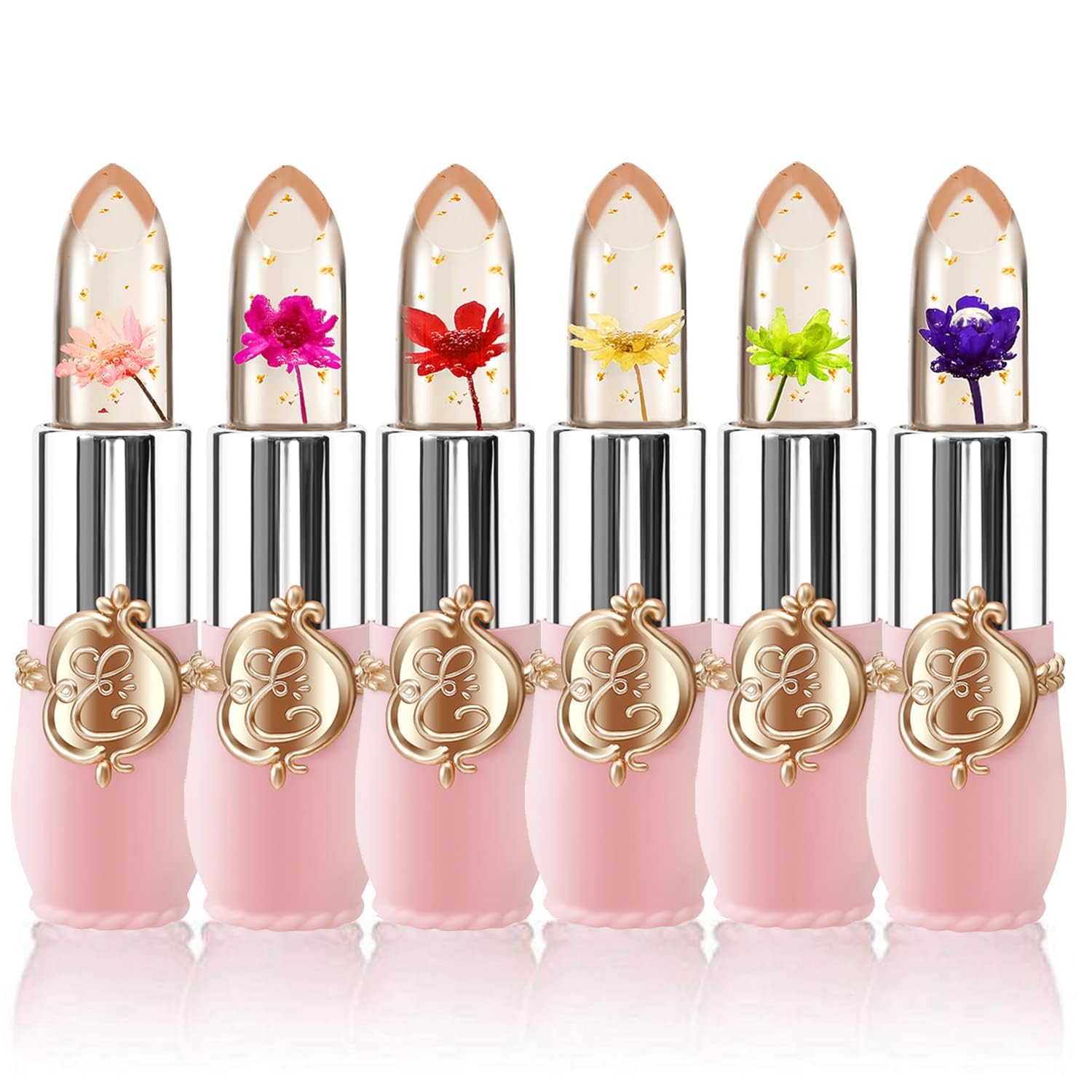 BestLand brillo labial con flor real dentro para hidratación suave