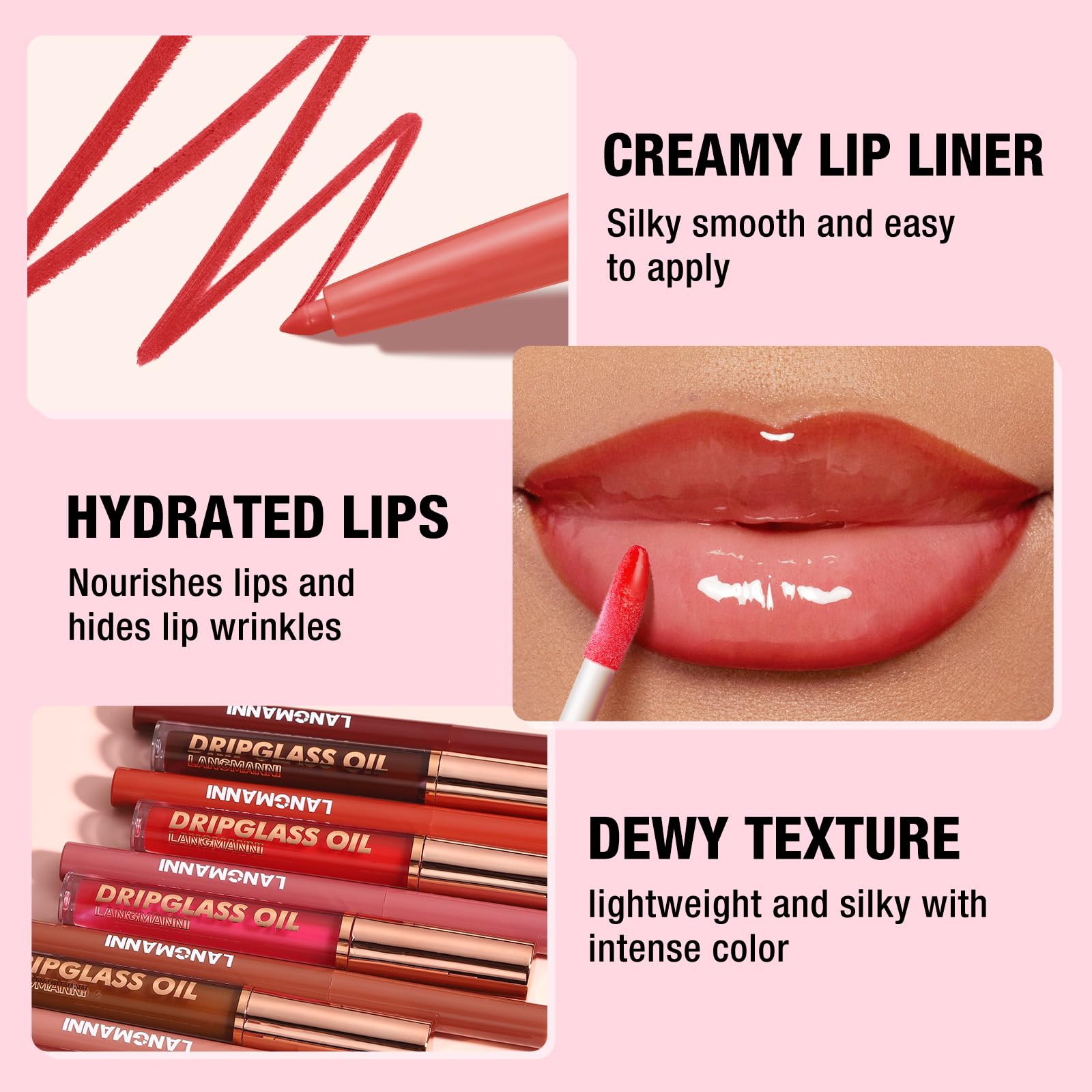 BestLand brillos labiales Frambuesa Brillo para tinte cómodo.
