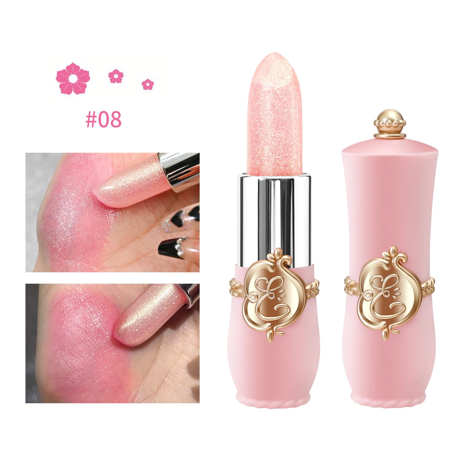 Labial BestLand cambia color según temperatura, tono rosa favorecedor.
