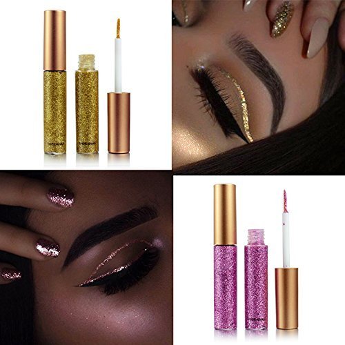 BestLand delineador líquido brillo 10 colores resistente al agua para uso nocturno.