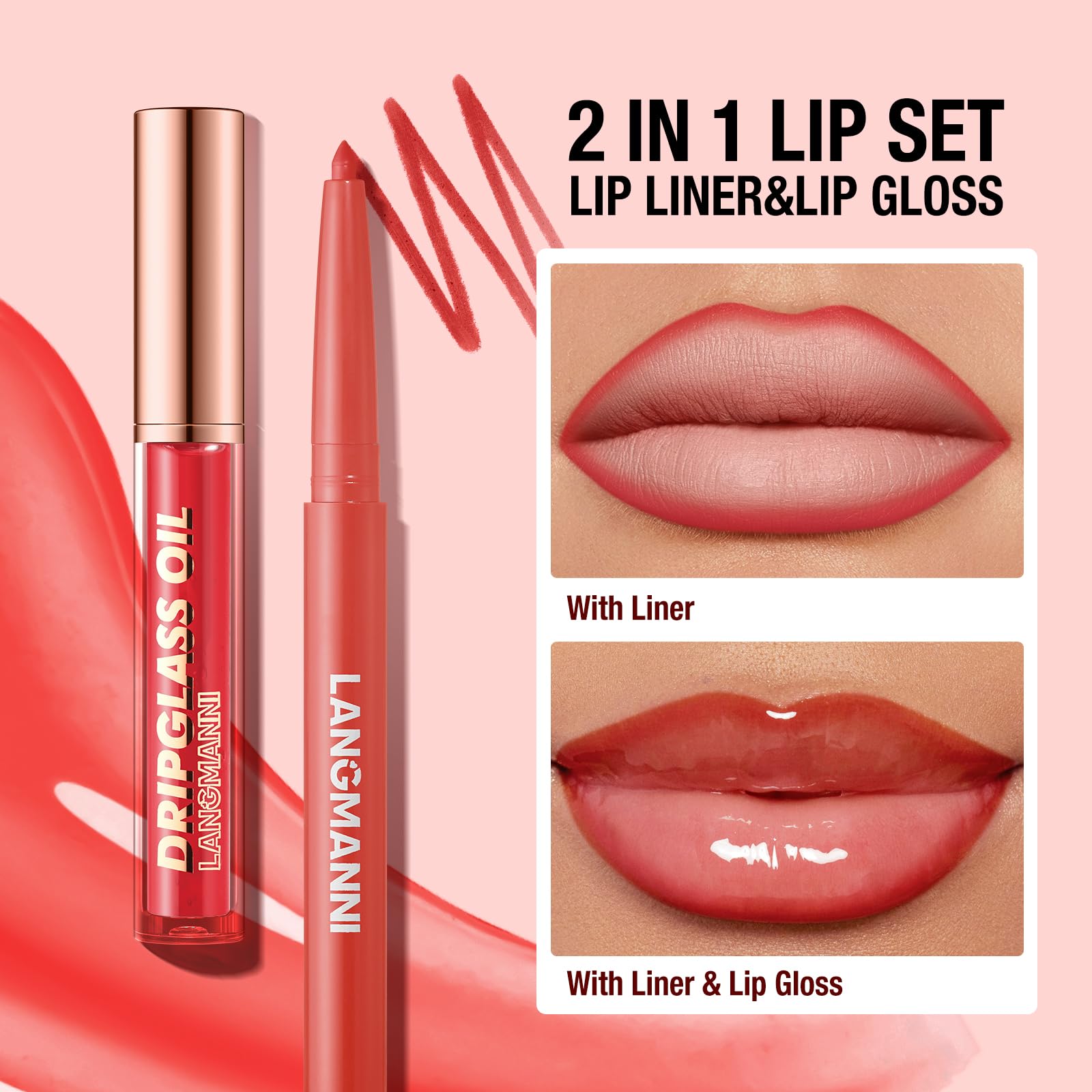 BestLand delineadores labiales Coral Mate para definición nítida.