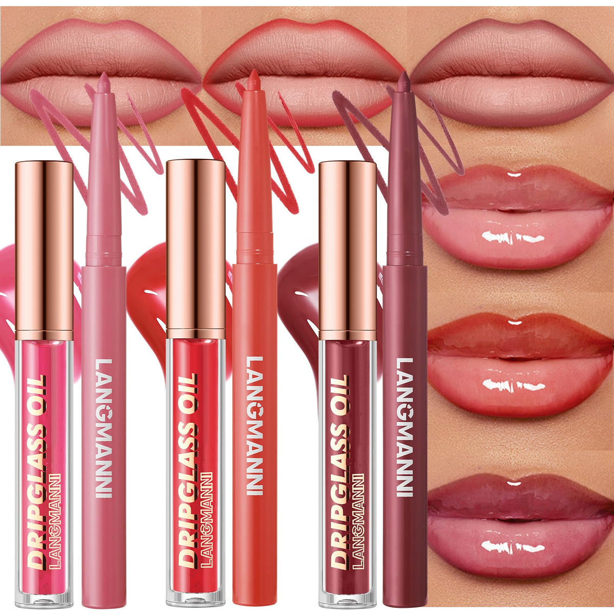 BestLand delineadores labiales Rosa Mate para definición duradera.