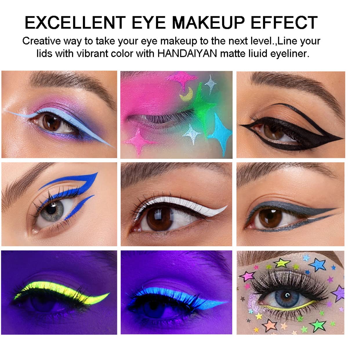 BestLand eyeliner resistente al agua, tono neón para looks de día y noche.