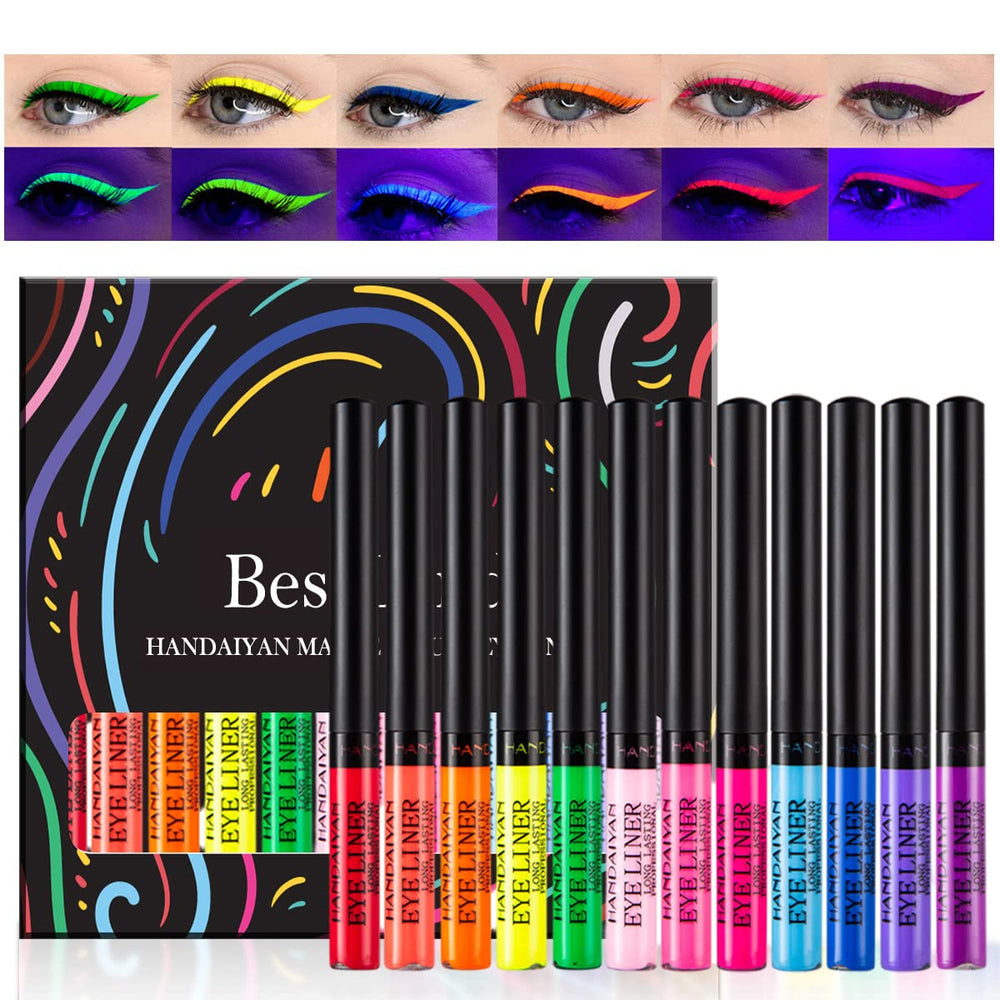 BestLand 12 colores neón, pigmentación intensa para delineados creativos.