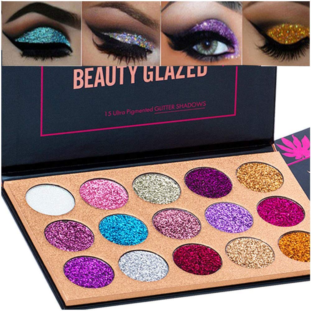 BestLand paleta de sombras con 15 colores brillantes para looks versátiles.