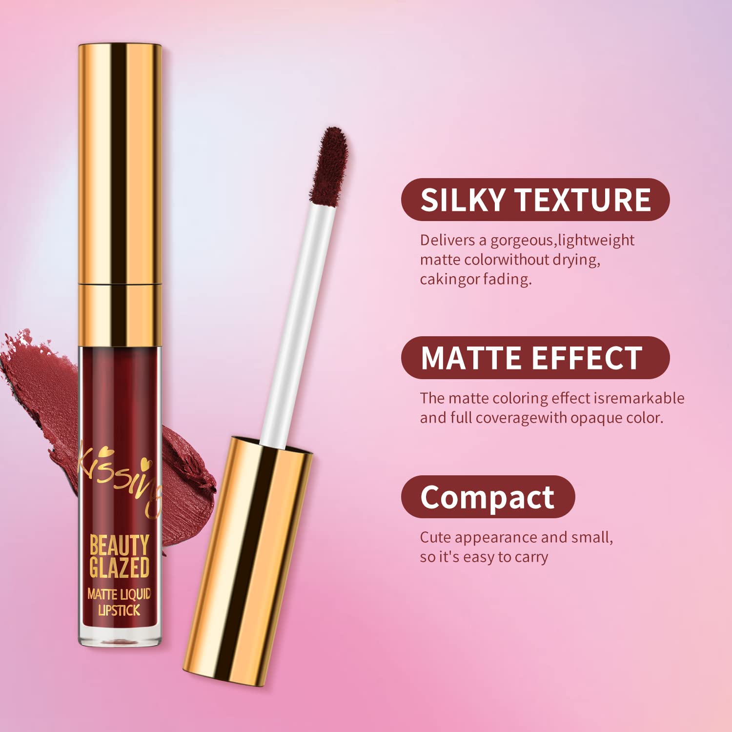 Labial líquido mate BestLand Púrpura vino: look sofisticado y cobertura