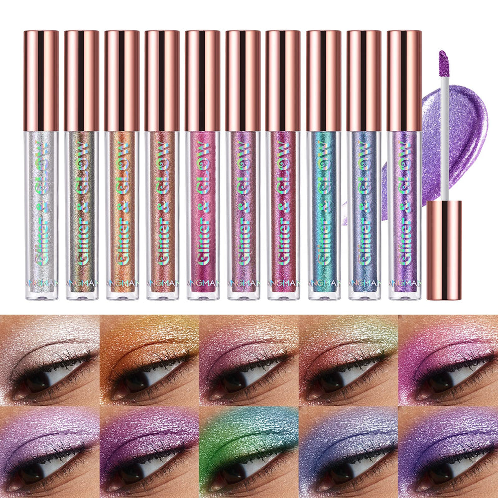 BestLand sombra líquida glitter multicolor, efecto multicrom para looks brillantes.