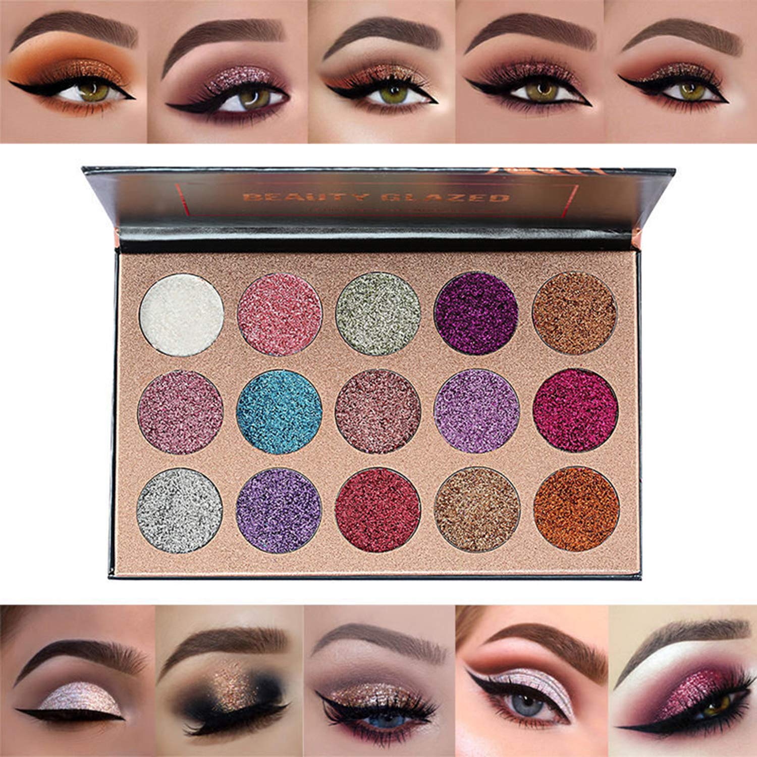 BestLand sombras glitter pigmento ultra para destacar en festividades.