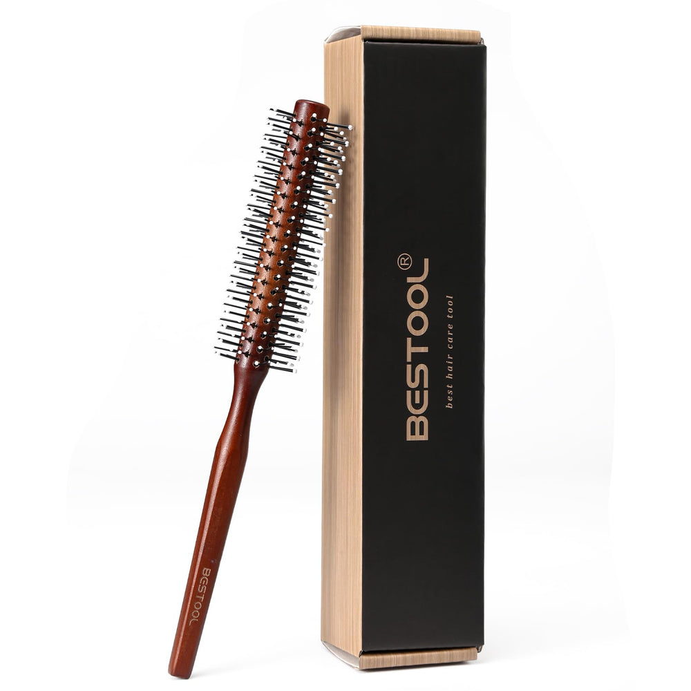 BESTOOL cepillo-barba de madera con mango ergonómico para barba corta