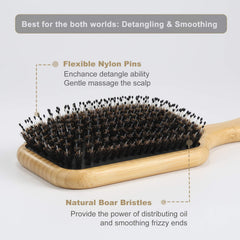 BESTOOL cerdas-jabali y nylon, mezcla para deshacer nudos y dar brillo.