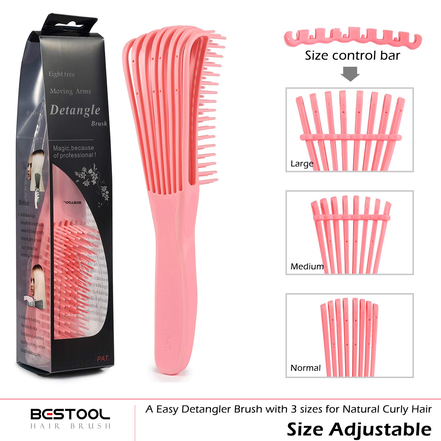 BESTOOL cepillo para uso en cabello mojado o seco, desenreda rápido