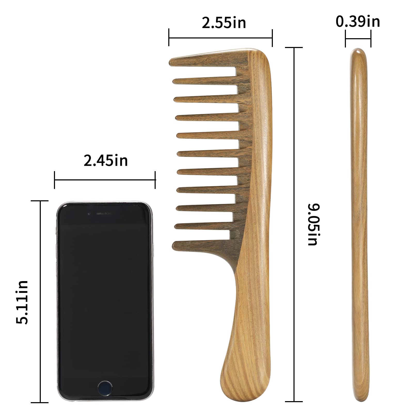 La longitud de 9 pulgadas de BESTOOL es ideal para cabellos largos y gruesos.