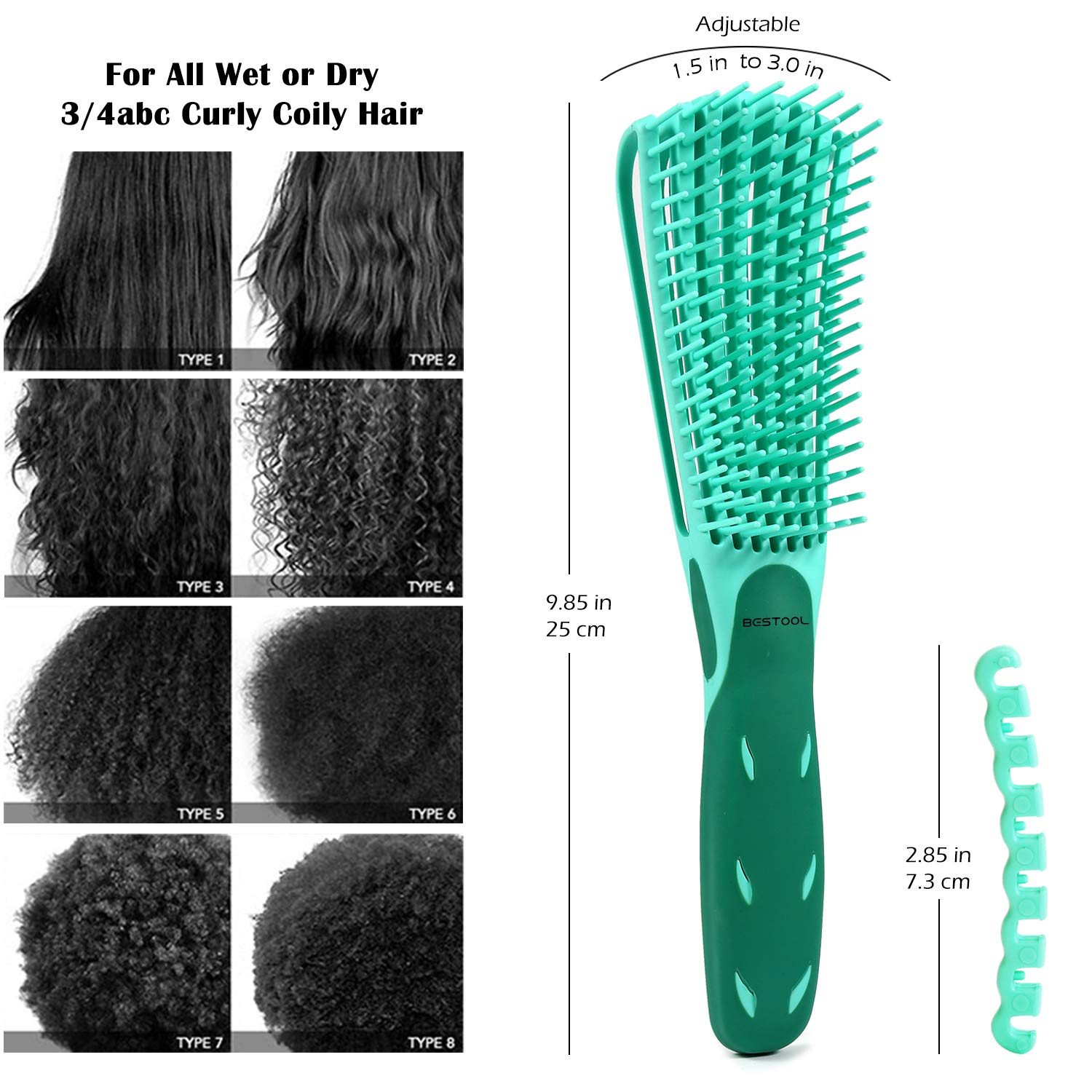 Bestool uso seco ayuda a definir textura sin tirar del cabello.