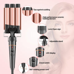 Ajuste de temperatura doble de BESTOPE PRO Waver para todo tipo de cabello