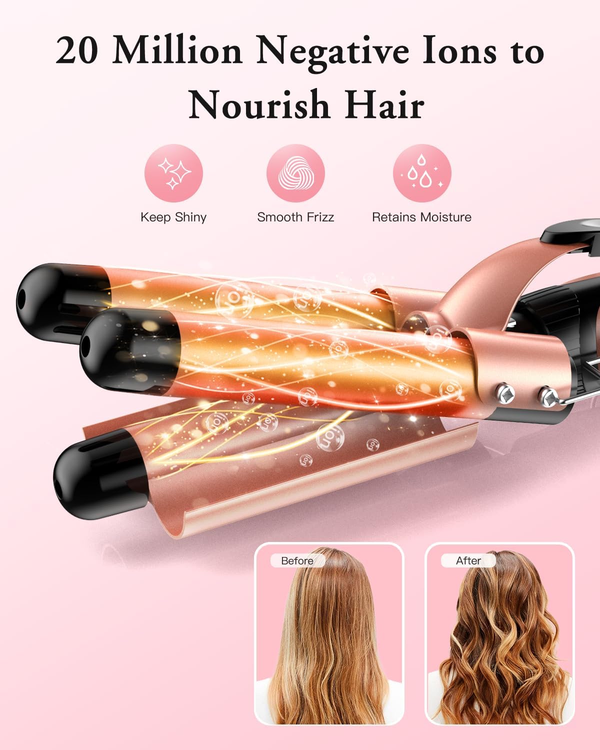 BESTOPE PRO Waver: ajustes-de-temperatura-dos-niveles cuidan el cabello y evitan daños