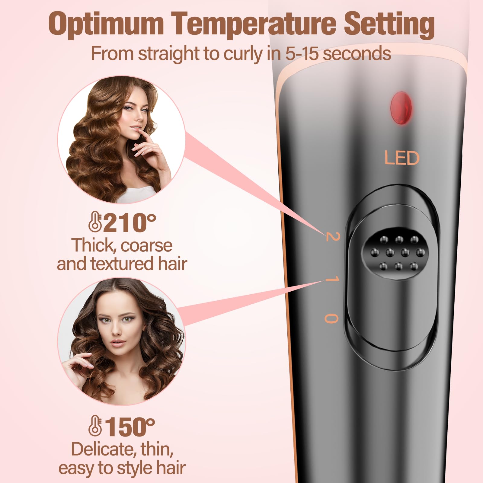 Dos pinzas incluidos para fijar tus rizos con BESTOPE PRO Waver