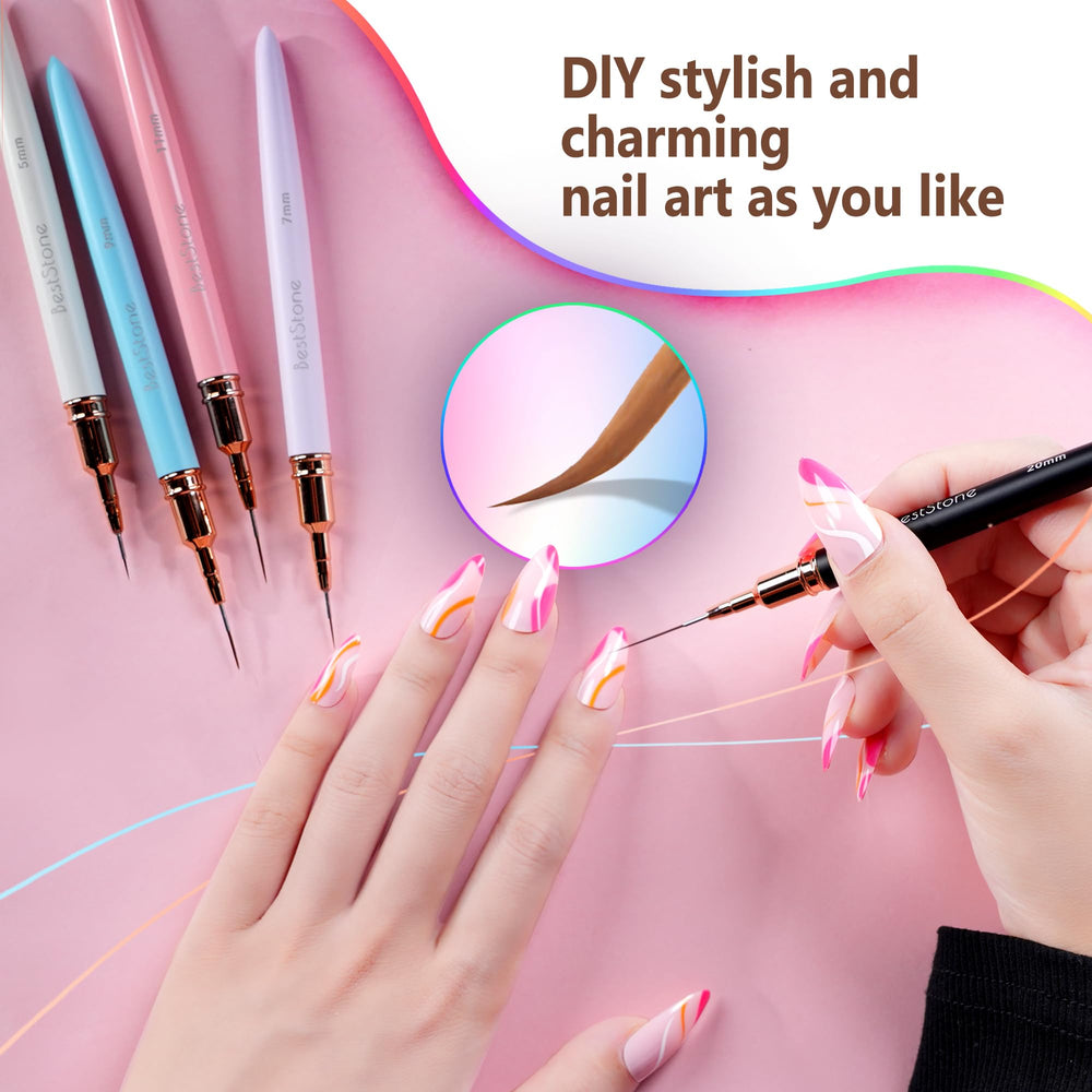 BestStone set de pinceles para arte de uñas multicolor profesional