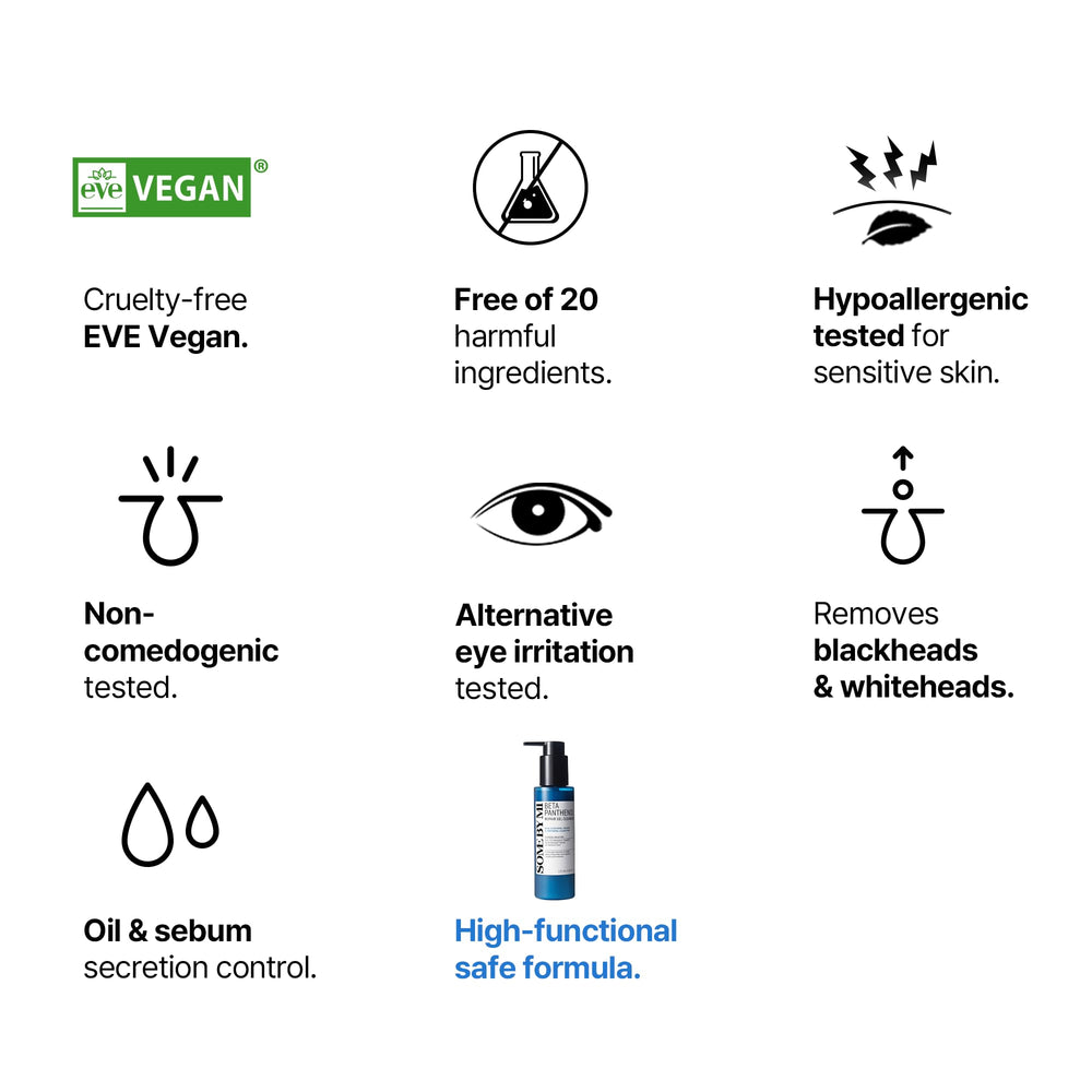 Etiqueta de Beta-Panthenol Repair Gel Cleanser destaca 17 aminoácidos