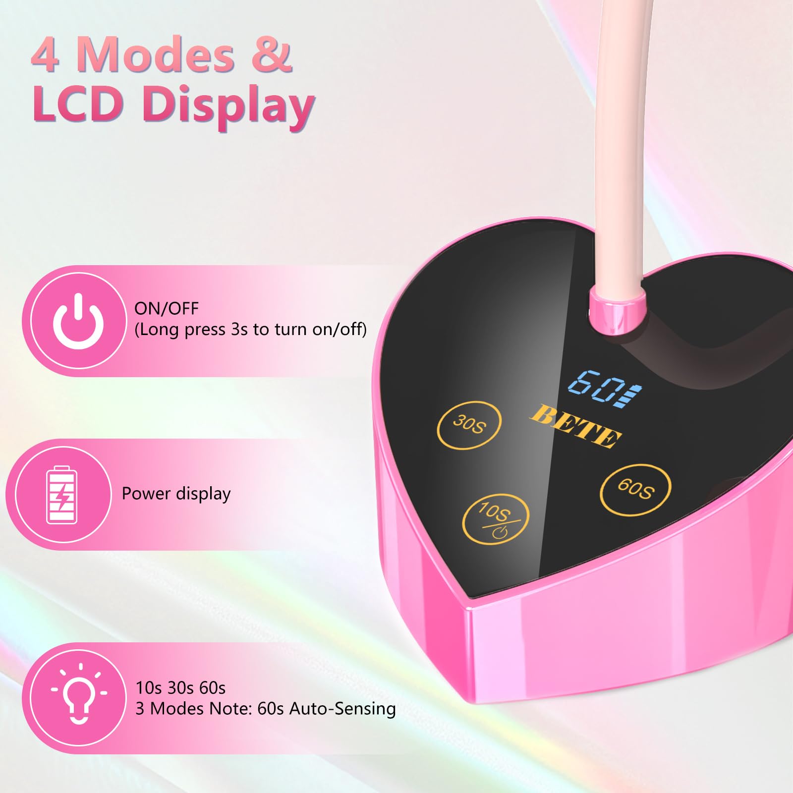 Lámpara BETE UV-LED con 12 bombillas para curado rápido de gel.