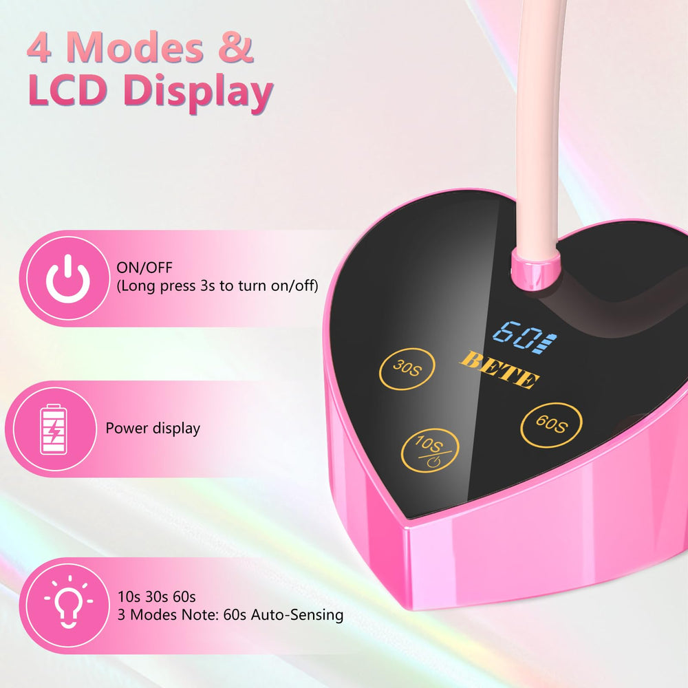 Lámpara BETE UV-LED con 12 bombillas para curado rápido de gel.
