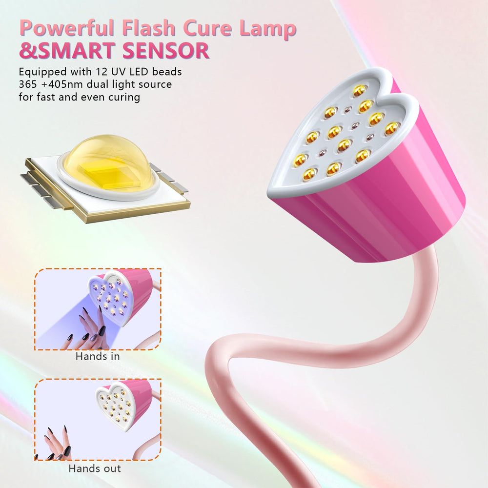 BETE lámpara UV portátil y recargable para uñas en casa o viaje.