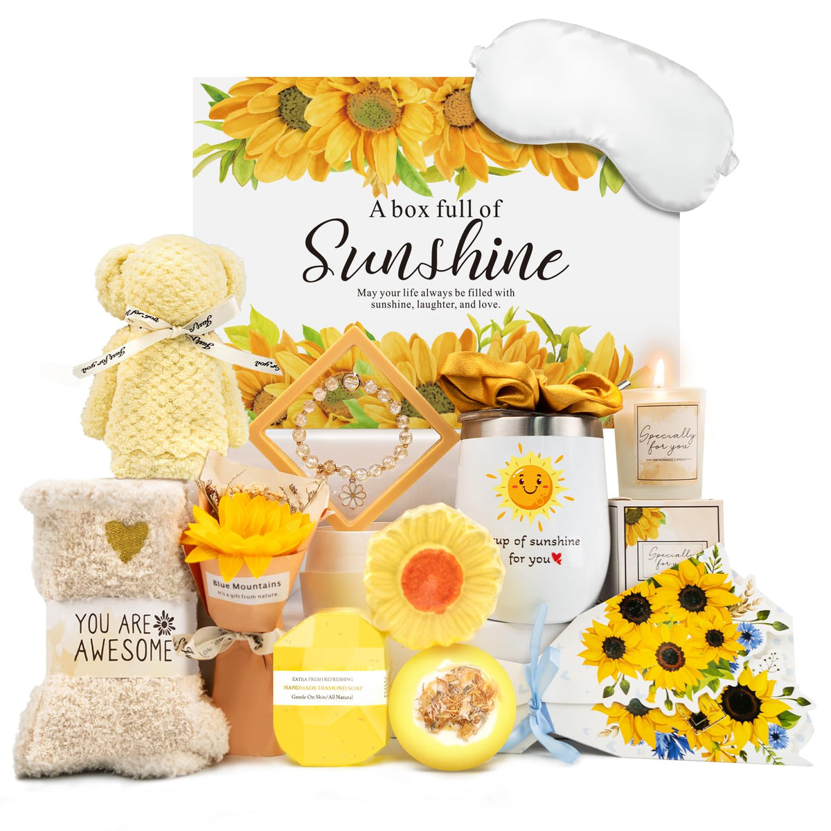 Betem cesta de regalos para mujeres con girasoles, ideal para alegrar el día