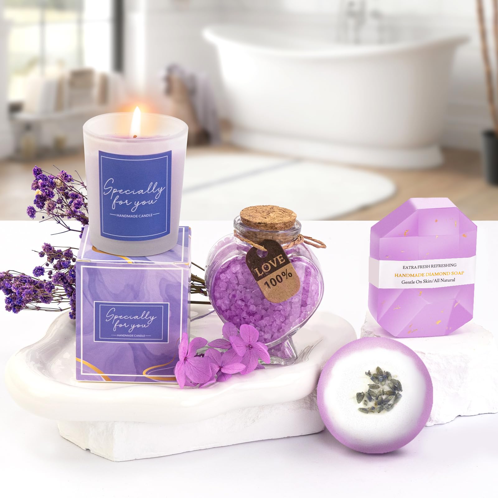 Betem balle-bain lavande texture douce pour relaxation à domicile