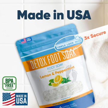 Better Bath Better Body Detox Foot Soak USA-made pouch ready for storage