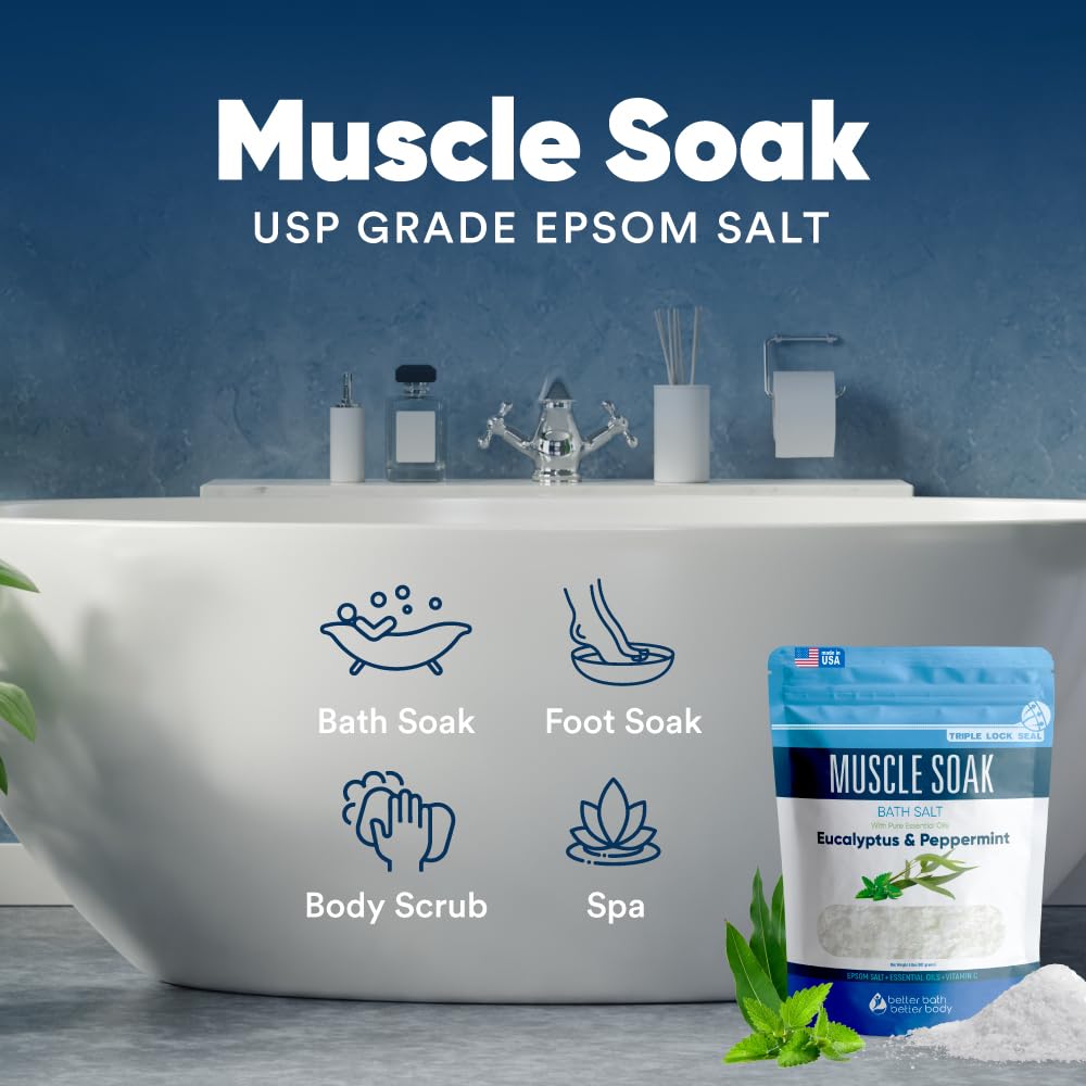 Vitamine C dans Better Bath Better Body Muscle Soak neutralisant les impuretés de l’eau.