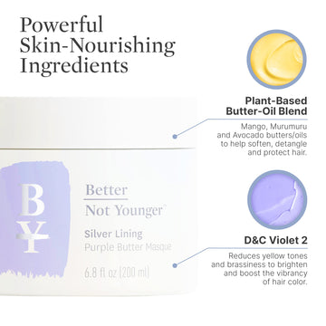 Better Not Younger Silver Lining: textura cremosa que suaviza el cabello gris.