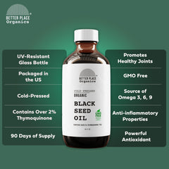 BETTER PLACE ORGANICS Aceite Semilla Negra, textura sedosa para cabello suave y nutrido.